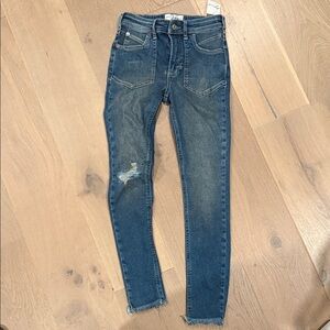 Free People Dark Blue Skinny Jeans